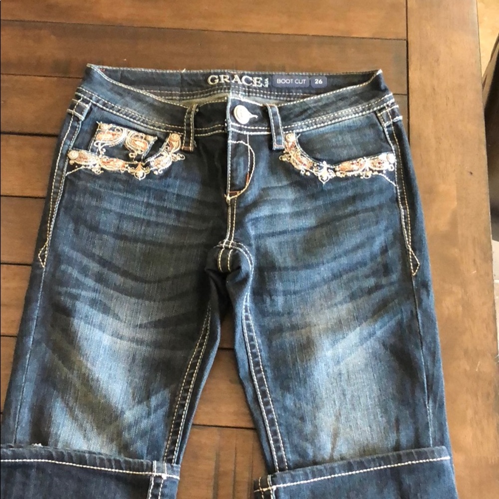 Grace in LA Women's Embellished Jeans